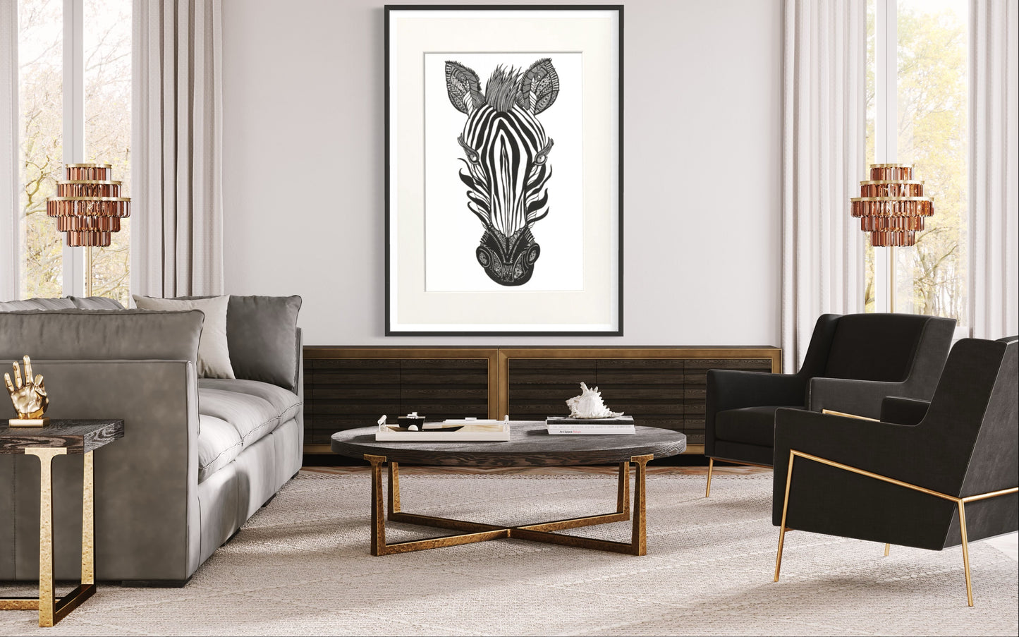 QUAGGA la cebra motivacional Lámina artística