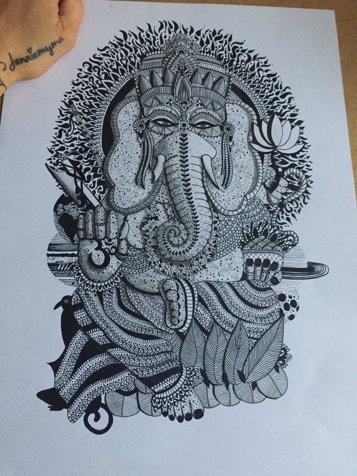 GANESH JI la Deidad Motivacional Lámina artística
