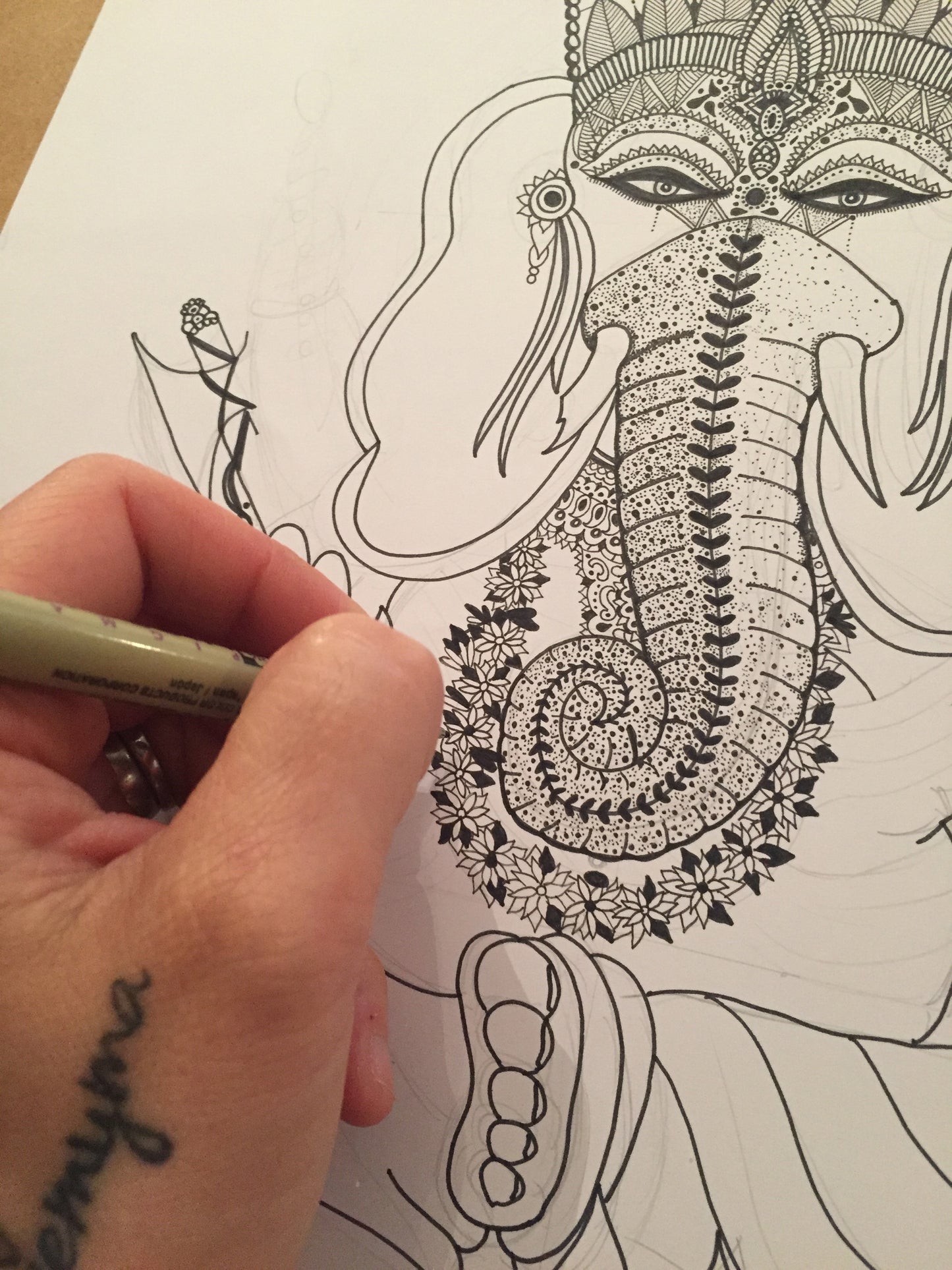 GANESH JI la Deidad Motivacional Lámina artística