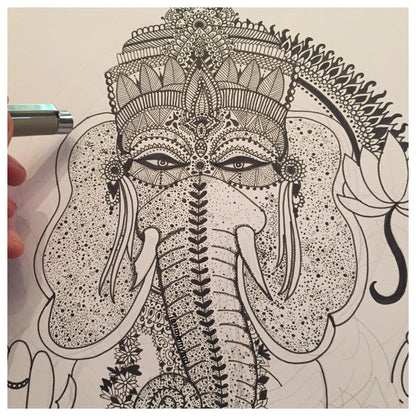 GANESH JI la Deidad Motivacional Lámina artística
